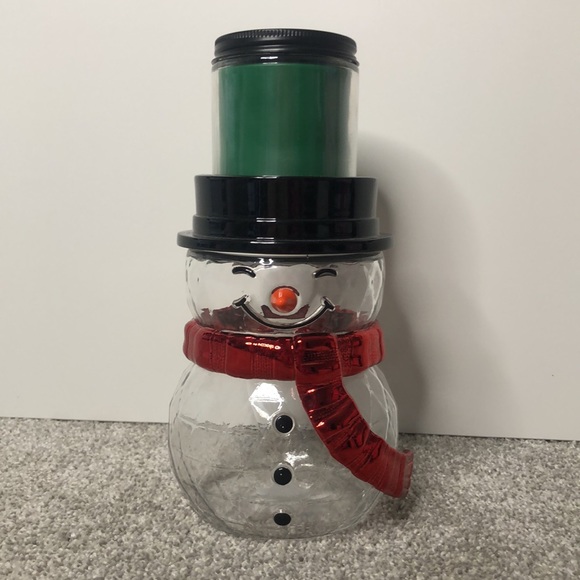 Bath & Body Works Clear Snowman Pedestal Single Wick Candle Holder - Picture 2 of 4